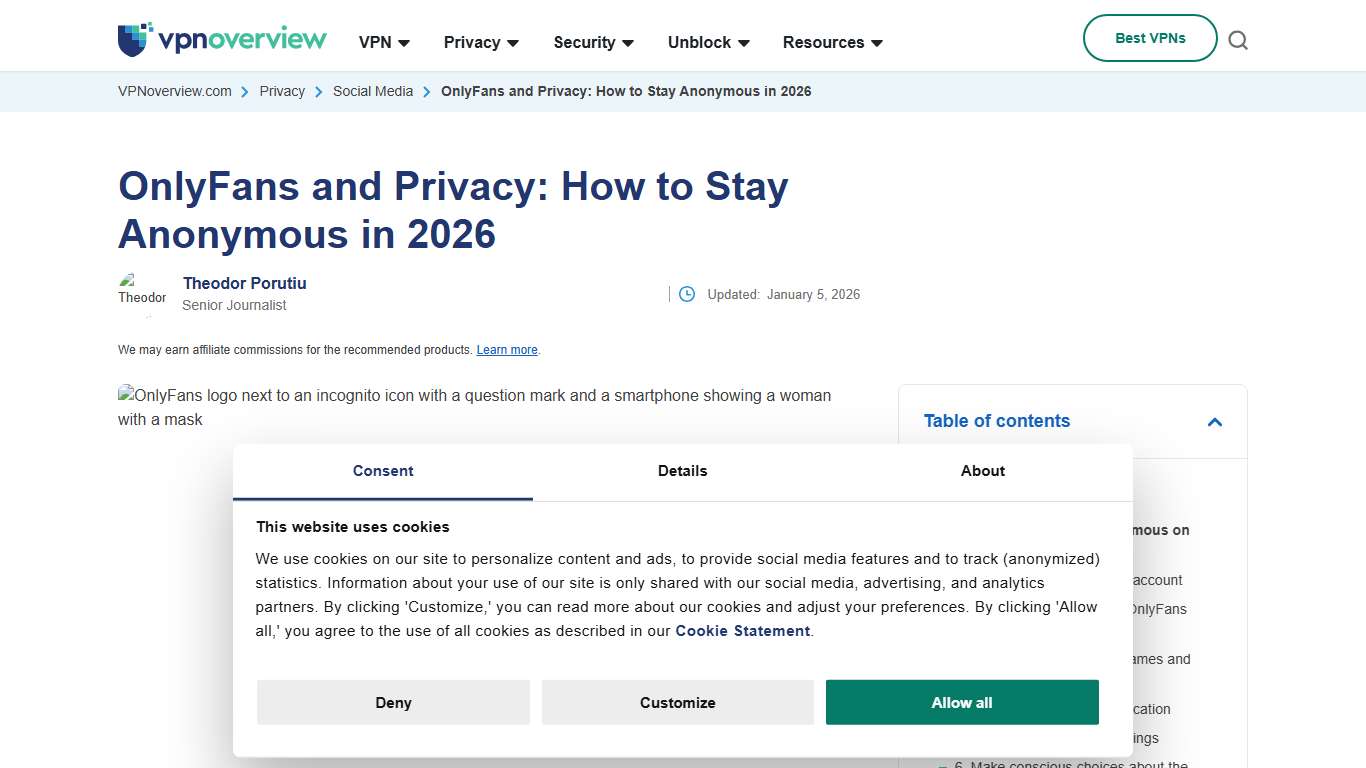OnlyFans and Privacy: How to Stay Anonymous in 2026